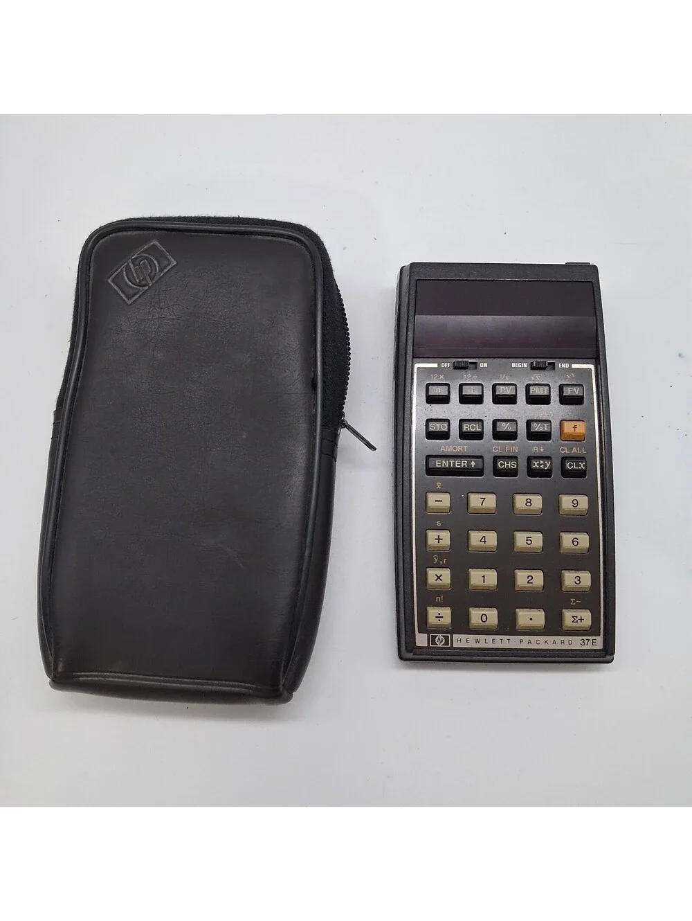HP 37E Vintage Financial Calculator LED Display Tested Working w Original Case